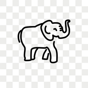 大象矢量图标在透明背景下被隔离, 大象标志设计
