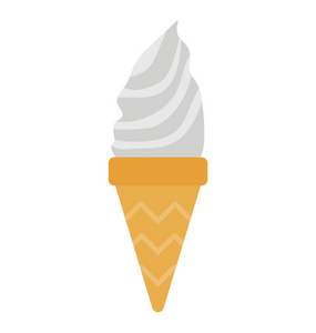 有奶油的锥形的图标描绘冰淇淋