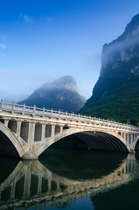 李河岩溶山区风景图片