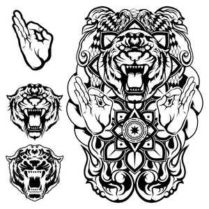 虎图腾图片-虎图腾素材-虎图腾插画-摄图新视界