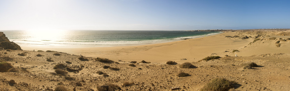 富埃特文图拉沙漠海滩全景