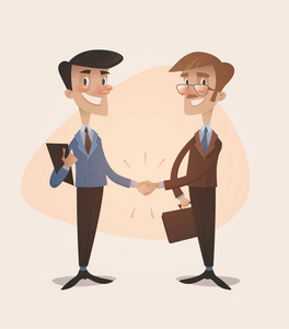 商务会议洽谈卡通人物.