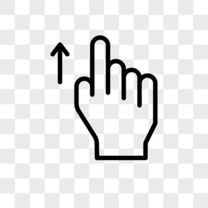 在透明背景上向上滑动矢量图标, 滑动 u照片