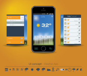 天气 app ui 概念