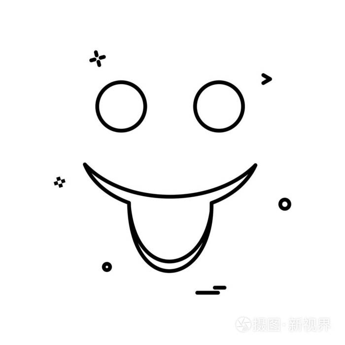 快乐的表情符号设计, 五颜六色的矢量插图