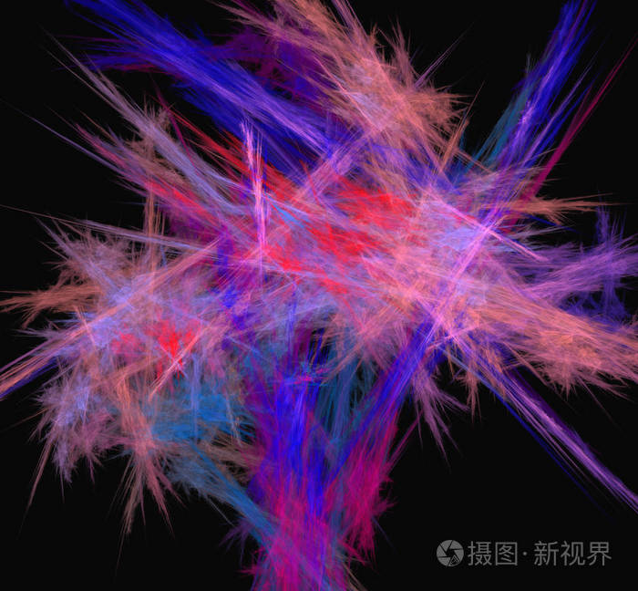 紫色蓝线背景幻想分形纹理数字艺术3d渲染计算机生成的图像