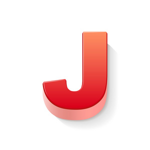 3d 的红色字母 j