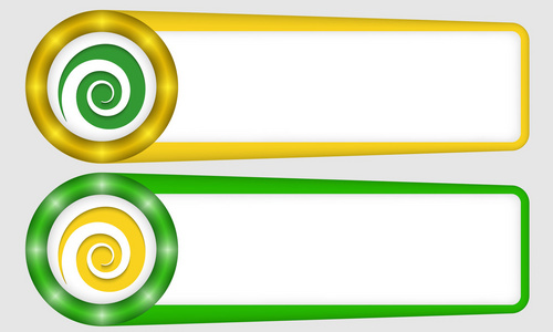 螺旋的任何文本的黄色和绿色帧