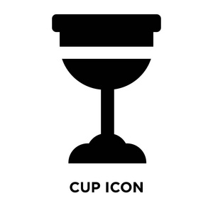 在白色背景下的杯子图标向量, 标志概念的杯子标志在透明背景, 充满黑色符号