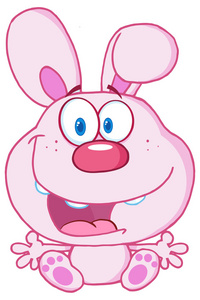 可爱的粉红色小兔子