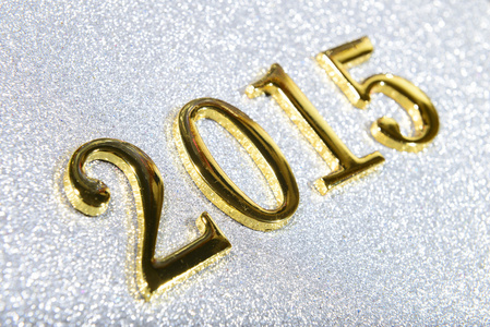 新的一年组成的金色数字 2015 年