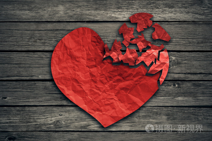 破碎的心分手概念分居和离婚图标