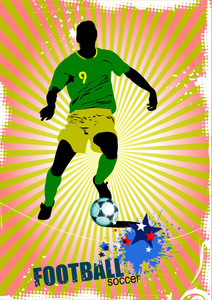 海报足球足球运动员。d 彩色的矢量图