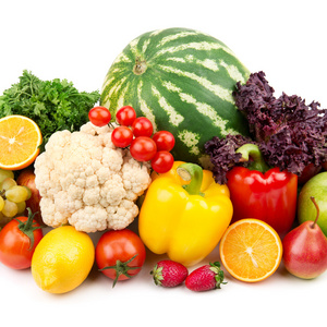 组有用的水果和蔬菜