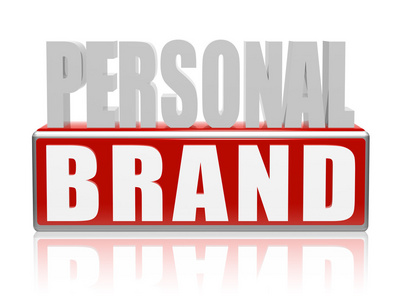 蓝白色横幅-字母和块中的个人品牌照片