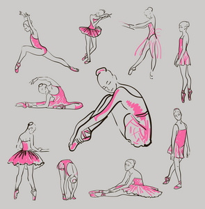 芭蕾舞女演员站在一位姿组图片