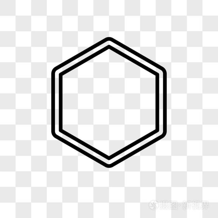 六角矢量图标在透明背景下隔离, 六角标志设计