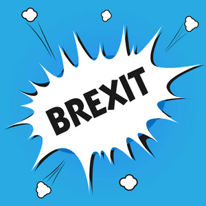 写笔记显示 Brexit。商业照片展示英国从欧盟的潜在离开