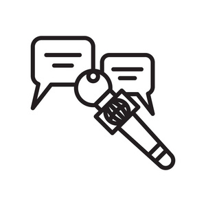 访谈图标矢量符号和符号在白色背景下被隔离, 访问徽标概念照片