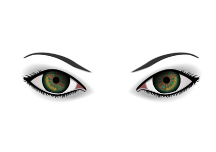 绿色眼睛图标女性