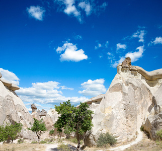 在 capadocia 的岩石群