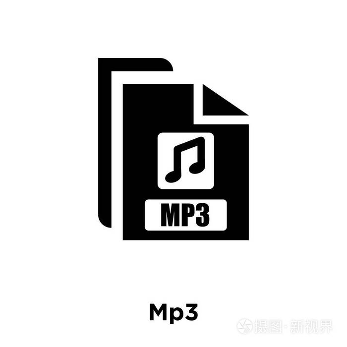 mp3 图标矢量隔离在白色背景上, 标志概念的 mp3 标志在透明的背景