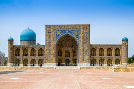 伊斯兰 Tilla Kari Registan 广场上，撒马尔罕，乌兹别克斯坦