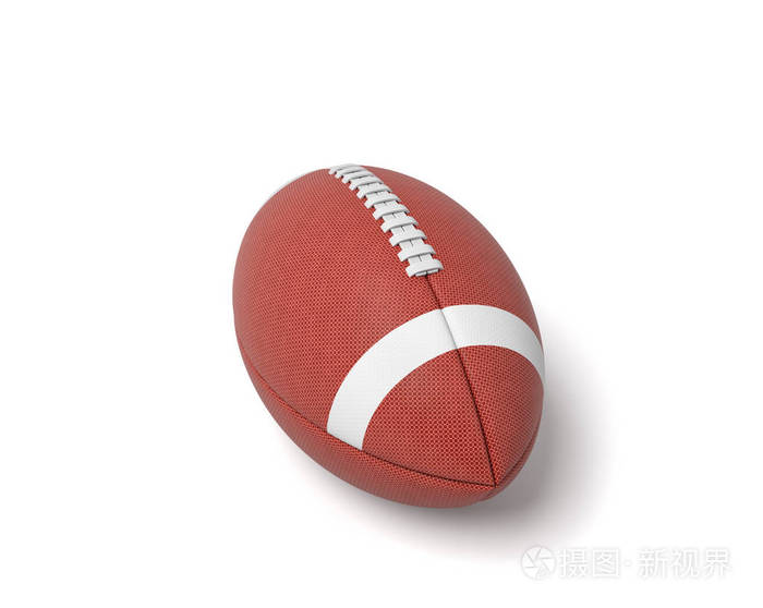 3d 在白色背景下为美式足球渲染红色椭圆形球