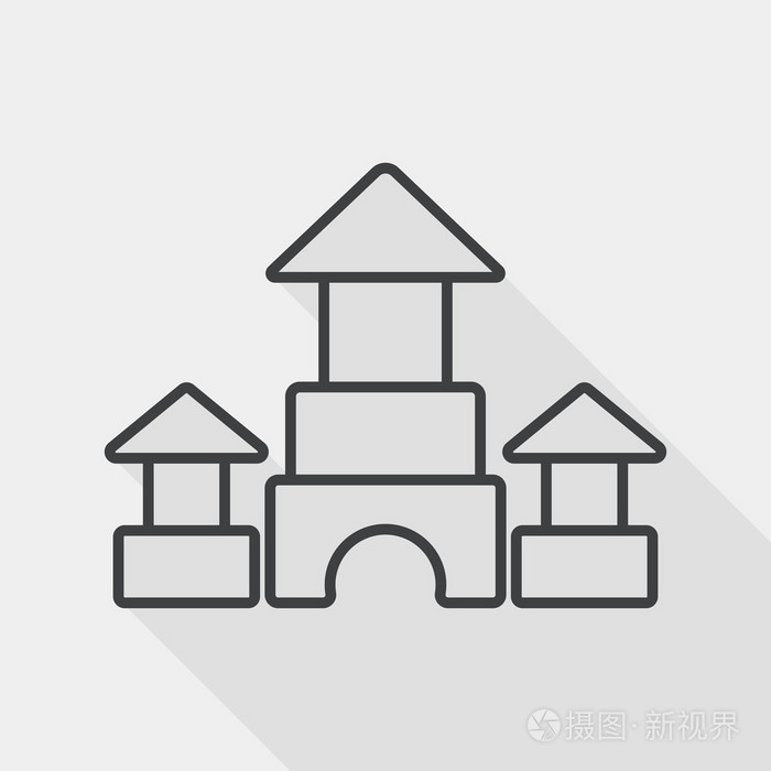 砖房平面图标,长影线图标插画-正版商用图片0b7pqt-摄图新视界