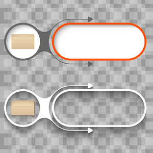 两个抽象框架箭头和信封