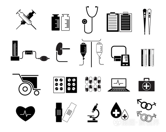 组的医学图标矢量图