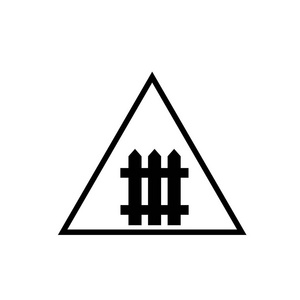 轨道交叉图标矢量在白色背景下被隔离, 轨道穿过透明标志照片
