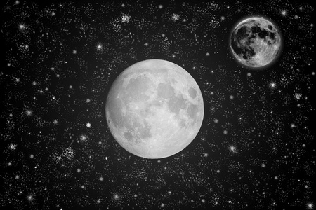 全月亮和星星的天空图片