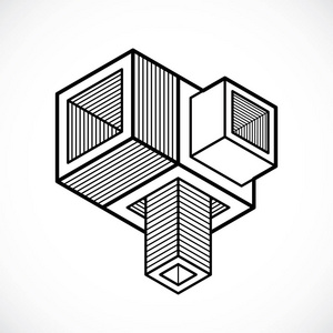 抽象三维形状, 矢量设计立方体元素照片