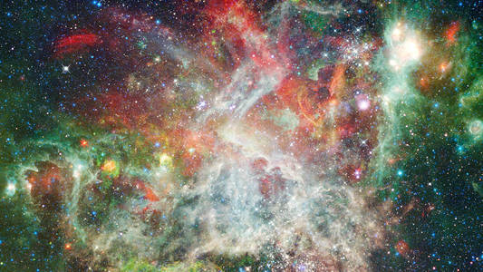 星云和恒星在太空深处，发光神秘的宇宙。这幅图像由美国国家航空航天局提供的元素