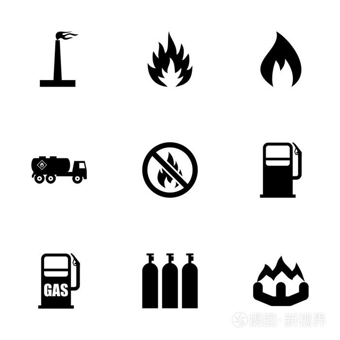 矢量天然气图标集