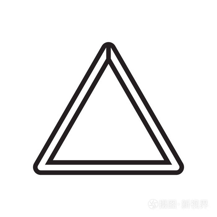 三角形图标矢量符号和符号在白色背景下被隔离, 三角形徽标概念