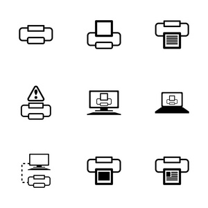 矢量打印机图标集
