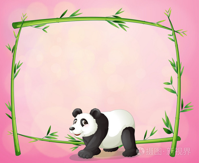 一只大熊猫和空竹架