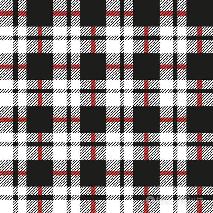 黑白格子格子苏格兰花纹 eps 10