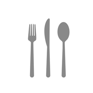 叉勺刀咖啡馆吃餐具餐厅灰色白色背景下吃晚餐