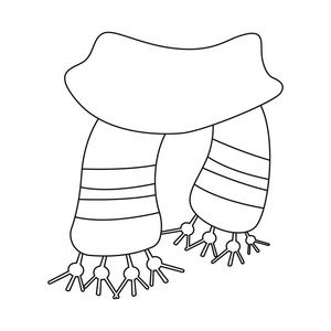 围巾和披肩标志的孤立对象。收集围巾和附件矢量图标的股票