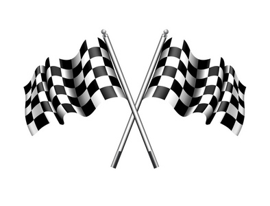 黑白格子的旗赛车照片