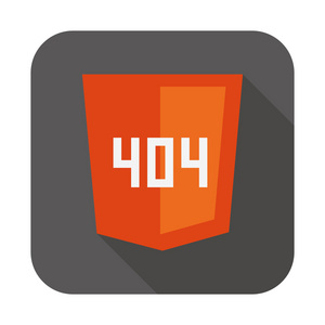 向量集合的 web 开发的盾牌标志与 404 错误未找到孤立的图标
