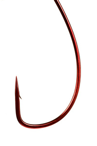孤立的红色渔钩