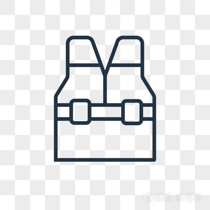 救生衣矢量图标在透明背景下隔离, 救生衣标志设计插画-正版商用图片0
