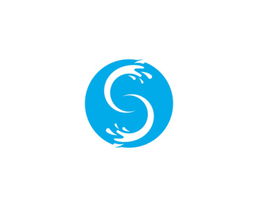 水波 spash 符号和图标徽标模板
