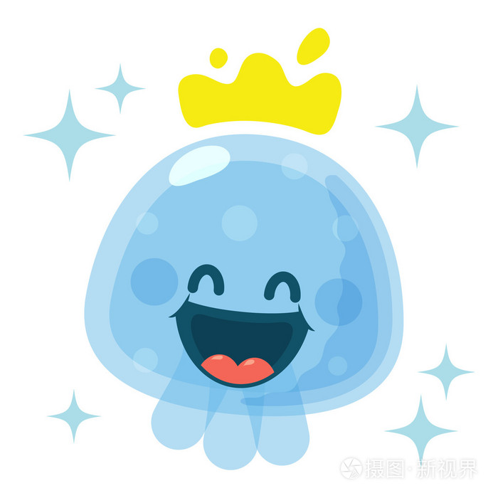 搞笑快乐美味海蜇图标剪辑艺术矢量图白色插画-正版商用图片0b9ear-摄