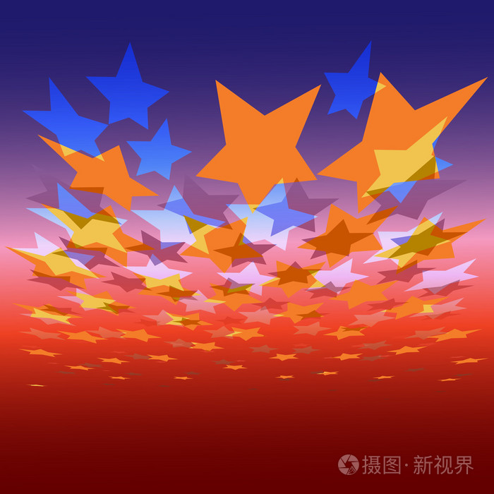 抽象背景红色星星插画-正版商用图片0b9efr-摄图新视界