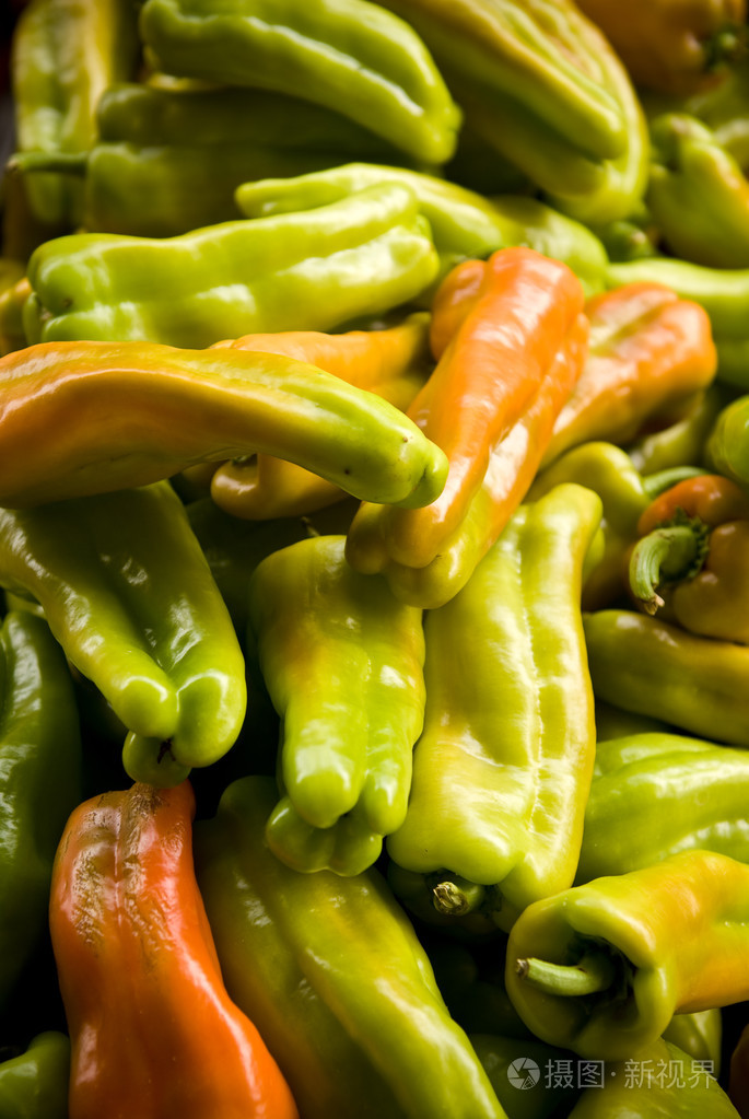 堆的香蕉辣椒